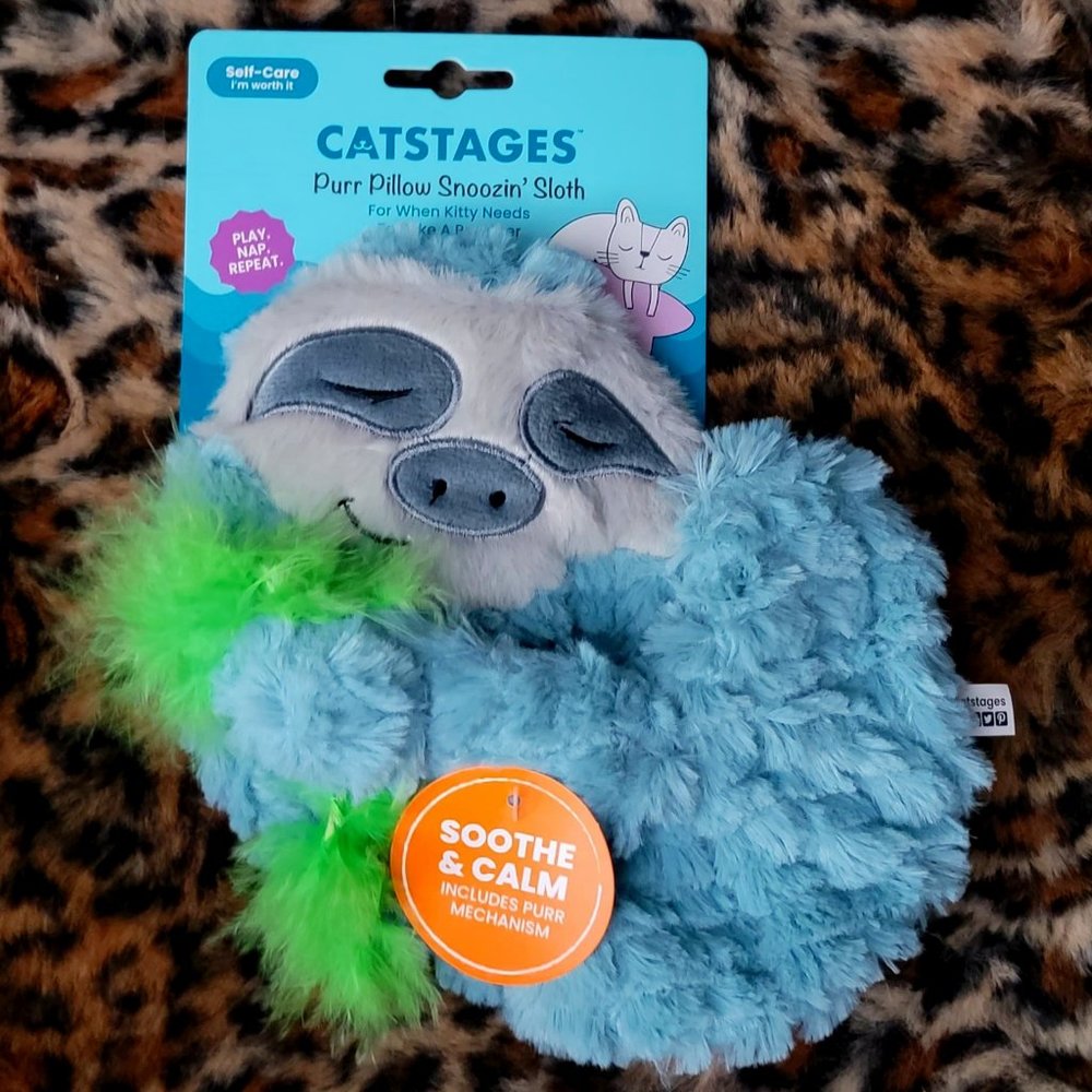 Cat Kitten Purr Pillow Toy  Sloth New w/ Tag !